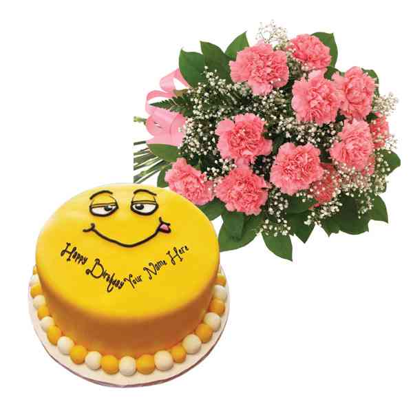 Carnations-With-Smiley-Cake