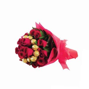 Rocher-With-Roses-Bouquet