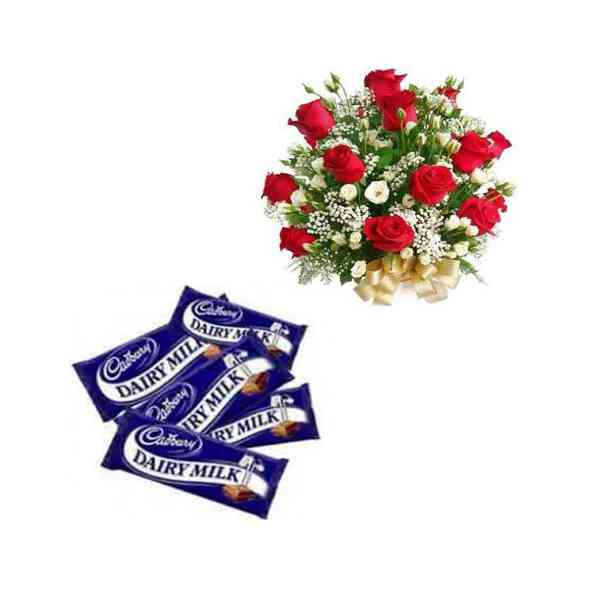 Roses With Dairy Milk Silk